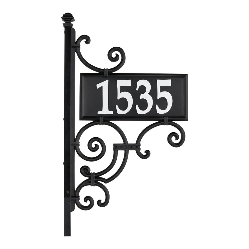 Nite Bright Ironwork Reflective Address Post