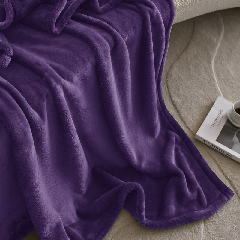  Soft Fleece Blanket - Fuzzy, Warm, Bed/Throw Blanket, Queen, Purple