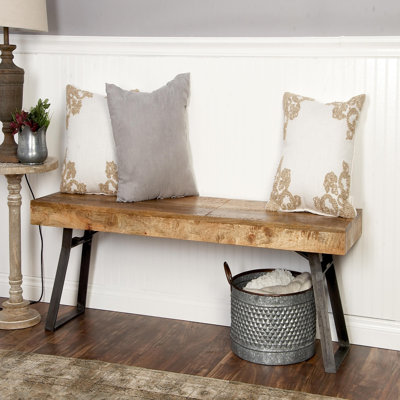 Perin Mango Wood Home Light Brown Bench