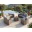 Ensemble de canapé modulaire demi-lune avec table ronde et 2 tables d'appoint