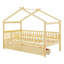 Lit simple en bois avec deux tiroirs-539235731