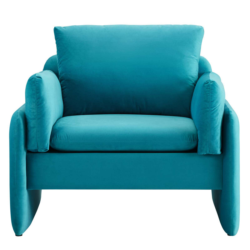 Indicate Performance Velvet Armchair, Blue Velvet