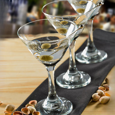 Aspen Brands Martini Glasses Set Of 6, 8oz Coupe Glasses, Tempered Rims, Dishwasher-safe,