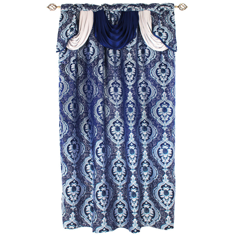 Panneau de rideau simple obscurcissant en polyester Matthews, Bleu marine