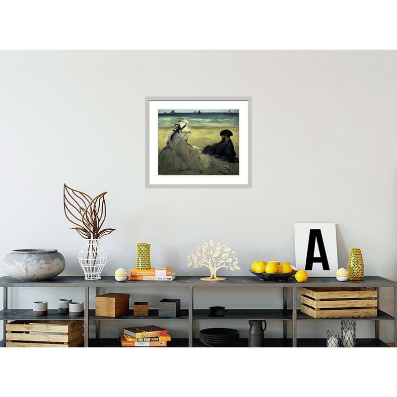 «On the beach» par Estampe numérique encadrée, 23,5 po H x 27,42 po L