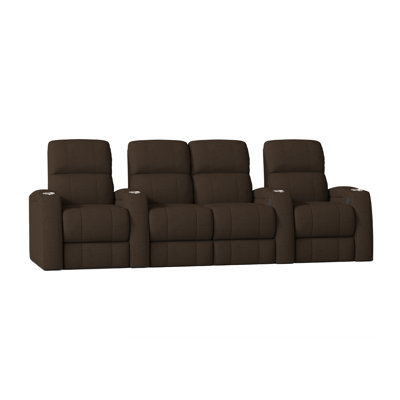 Upholstered Home Theater Seating with Cup Holder