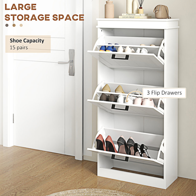 Shoe Cabinet For Entryway, White