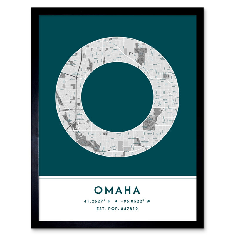 Omaha Nebraska United States City 1 Piece Single Picture Frame Wall Art