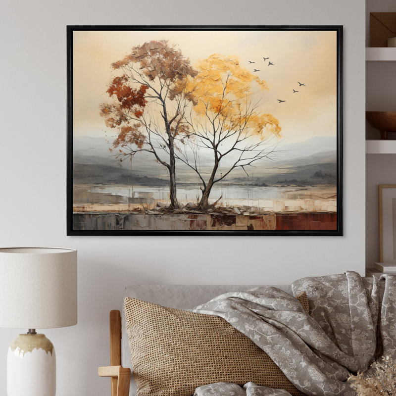 Brich Tree Harmony of - impression, Cadre flottant noir, H 34 po x l 44 po x P 1,5 po