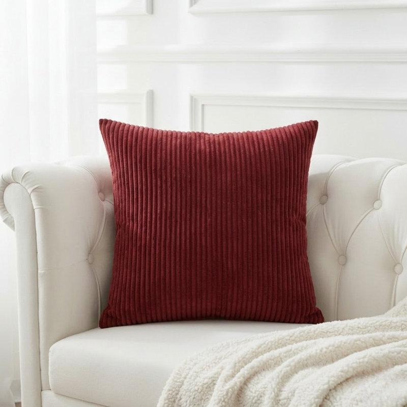 Pack Of 4 Corduroy Square Scatter Cushion Cover
