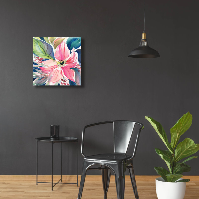 Art mural en verre floral Floral Burst 1 'par Kristy, H 24 po x l 24 po x P 0,2 po