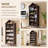  Modern Triangular-Top Slanted Arch Shoe Rack, 75.9" Tall Open Display Bookshelf Storage Cabinet, Five-Tier Geometric Wide Cabinet with Adjustable Shelves-1990313594-2011242891