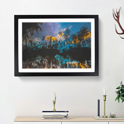 Palm Tree Reflection in the Maldives in Abstract - Picture Frame Graphic Art Print