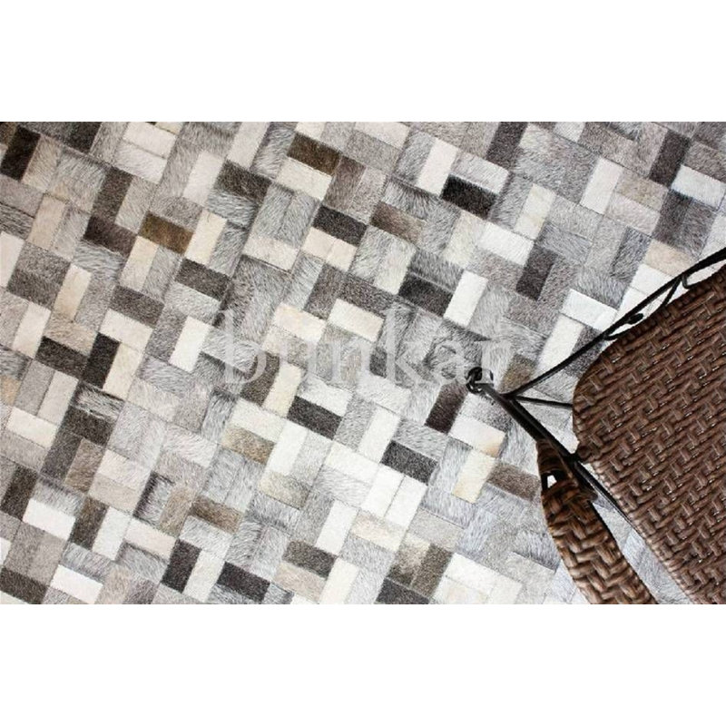 Mckinney Geometric Cowhide Area Rug, Rectangle 150 x 240cm