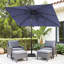 Parasol de marché rectangulaire inclinable 106 po x 60 po avec base lestée-56221590