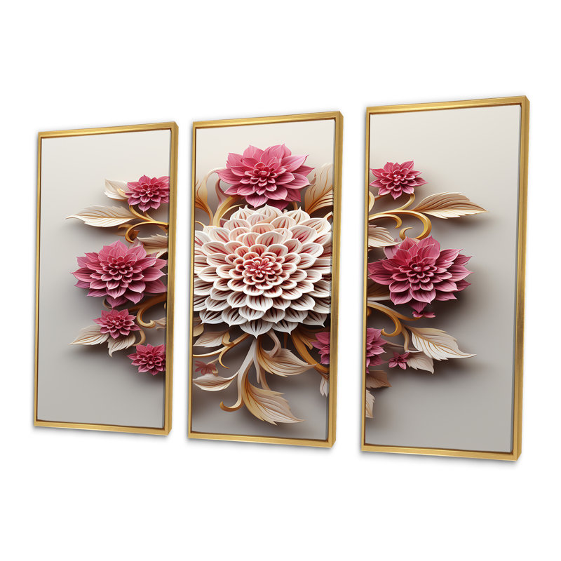Ensemble de salon Nash - Dahlia, Cadre flottant doré, H 40 po x l 60 po x P 1 po