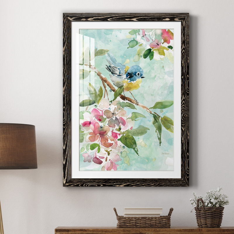 Asbury Garden Song I - peinture encadrée, H 31 po x l 44 po x P 1 po, Toile encadrée noire