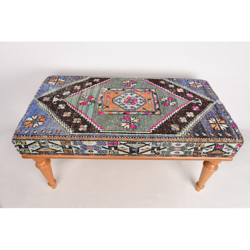 Banc bohémien, banc de bureau, banc de repose-pieds, banc rembourré, banc de tapis turc, banc Kilim, banc de décoration intérieure, banc fait à la main