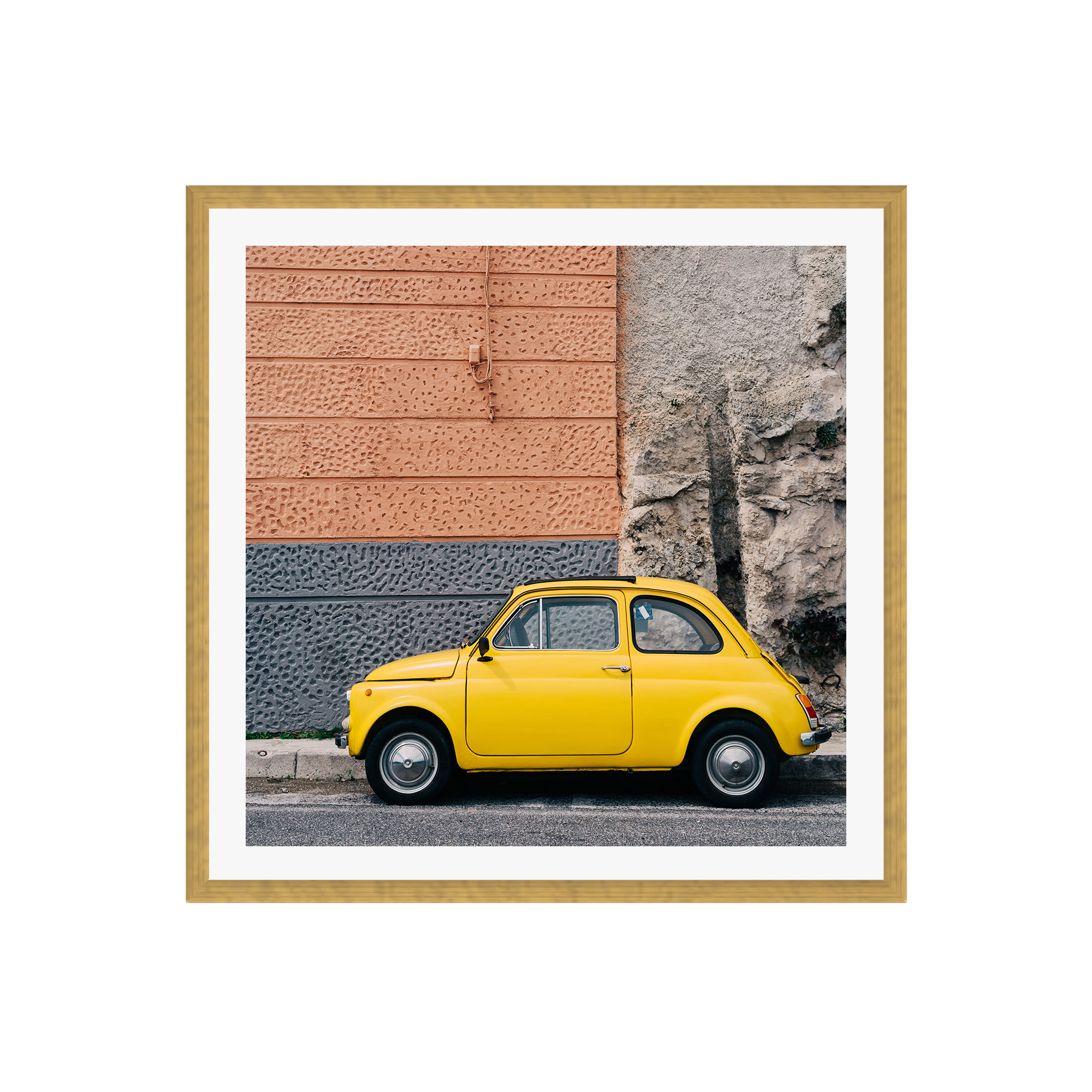 Amalfi Coast Drive XII by Bethany Young, 12" H x 12" W x 0.75" D, Yes, Gold Single Picture Framed