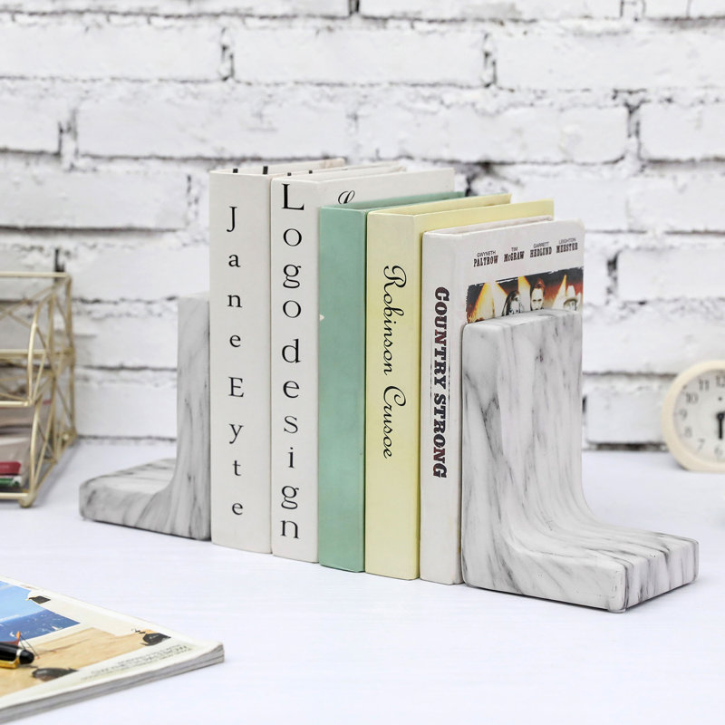 Modern & Contemporary Ceramic Bookends, White