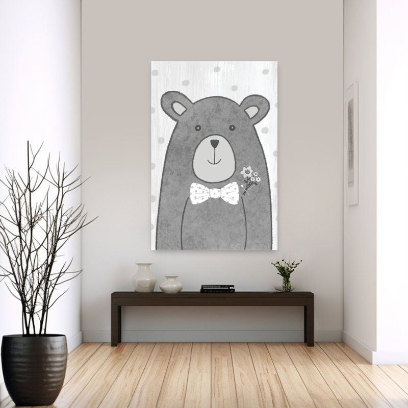 Petit ours fantaisiste, art contemporain, H 60 po x l 40 po