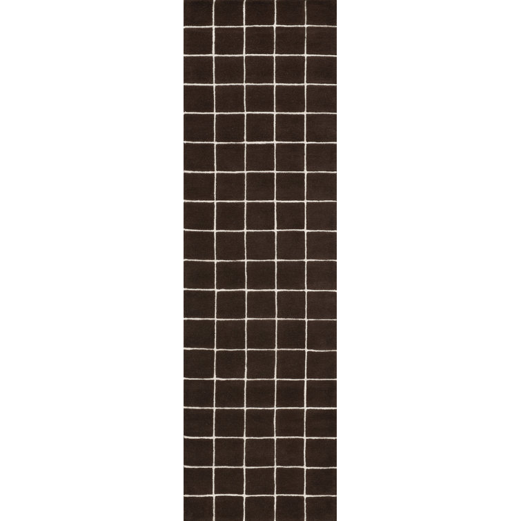 Form Hand Tufted Wool Geometric Brown Area Rug