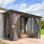 Pergolas murales avec rideaux et filet Lean-To