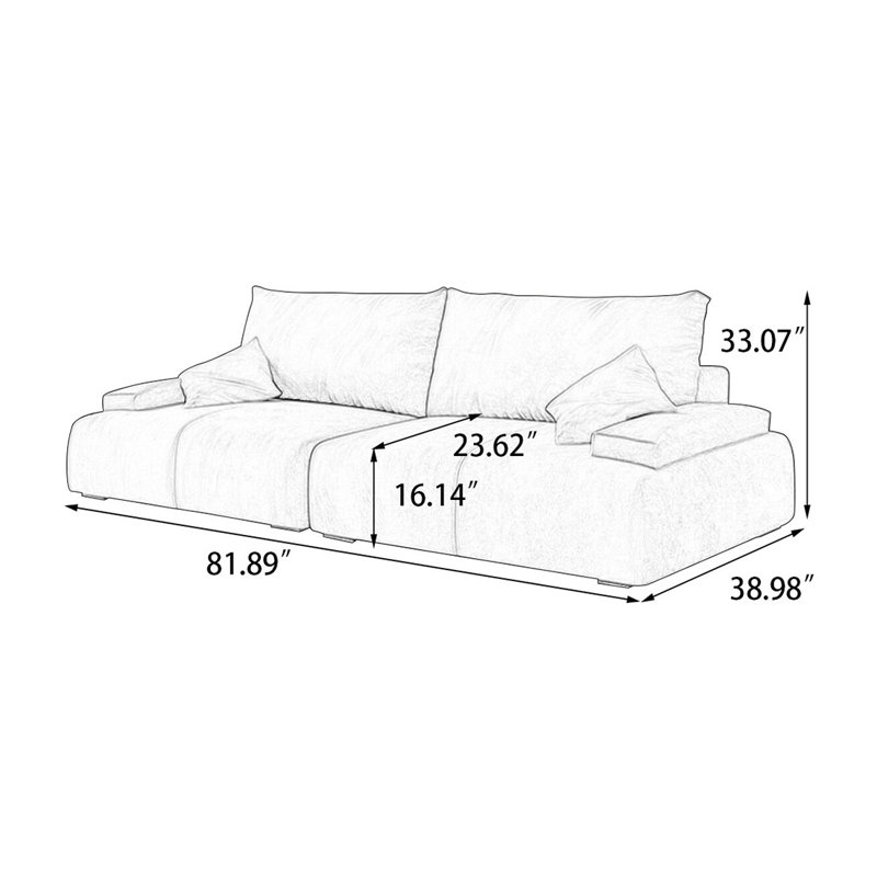 Causeuse-coussin modulaire verte 100% polyester, Vert