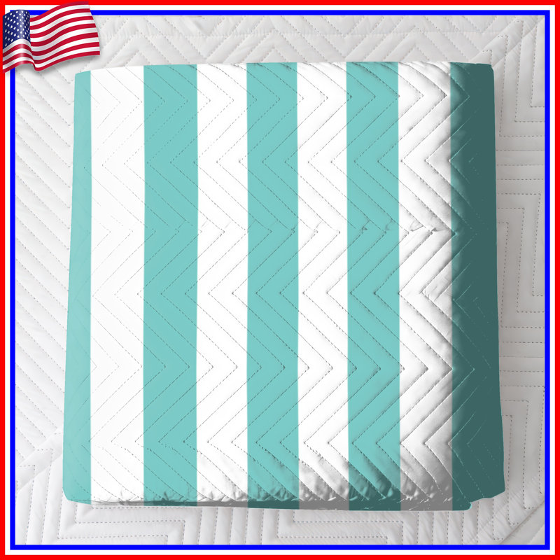 Teal Vertical Stripes Bedding Stripes Bedspread Patterns, Twin