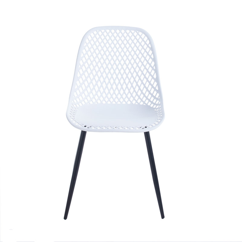 44cm H Cross Back Side Chair, White