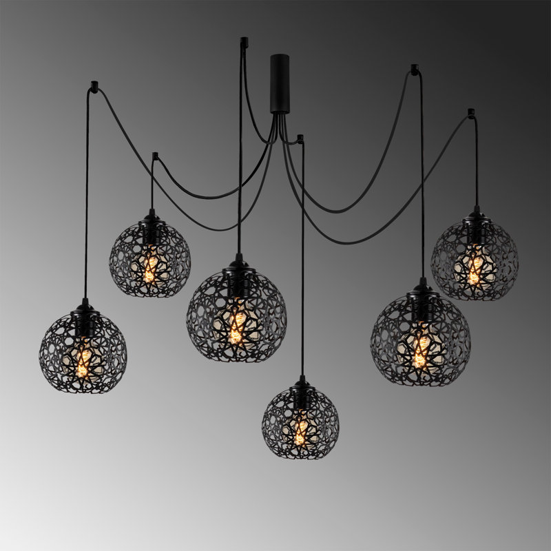 Luminaire suspendu sphère 6 lumières Akram