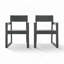 Fauteuils d'extérieur et de jardin en PEHD gris avec design et dossier modernistes pour des sièges durables et écologiques