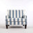 Upholstered Accent Chair, Vintage Armchair With Blue And White Striped Linen Fabric And Nailhead Trim For Living Room-898991526
