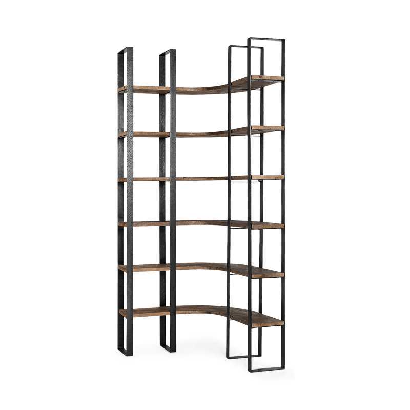 Corner Bookcase, Black/Dark Brown