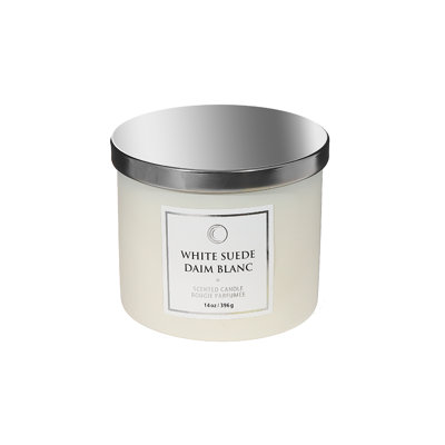 Ensemble de 2 bougies parfumées en suède blanc