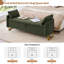 Banc de rangement rembourré de 66 po de hauteur avec des pieds dorés, une poche pour accoudoirs et 2 coussins-346524066-343922331