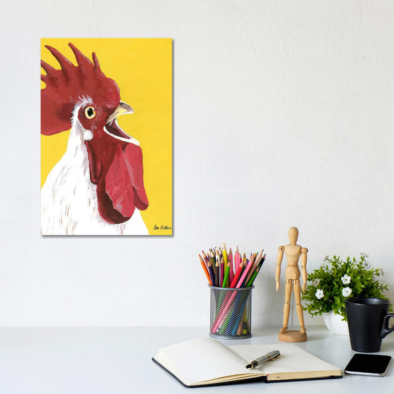 Rooster Ralph by Hippie Hound Studios - Wrapped Canvas Print, 20.32 cm H x 30.48 cm W