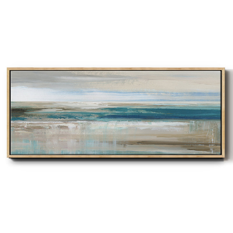 Abstract Sea- Framed Canvas, 24" H x 60" W