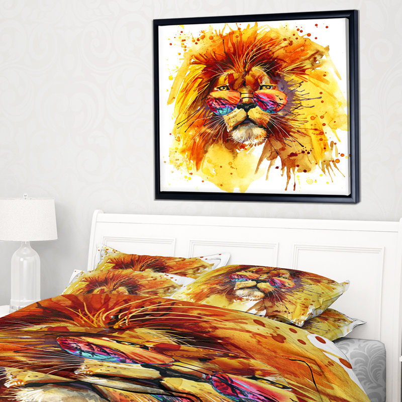 Animal, le roi qui regarde - Reproduction d'art, H 30 po x l 40 po x P 1,5 po, Toile avec cadre flottant