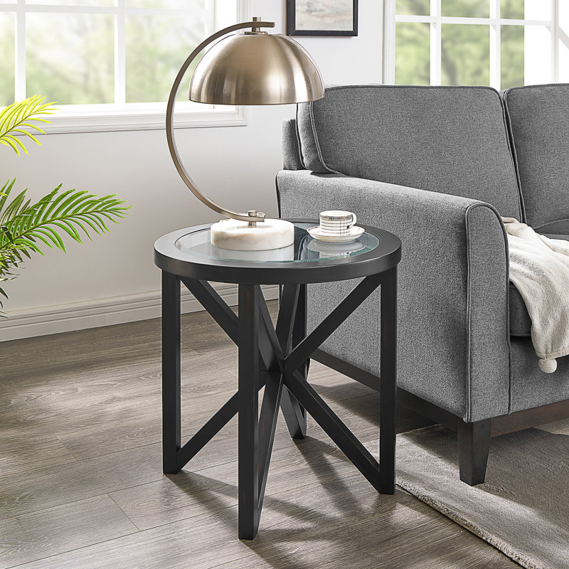 Table basse moderne en verre simple (table incluse seulement), Noir