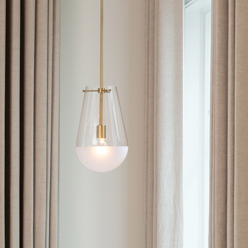 Javi Dimmable 1 - Light Pendant, Lacquered Brass