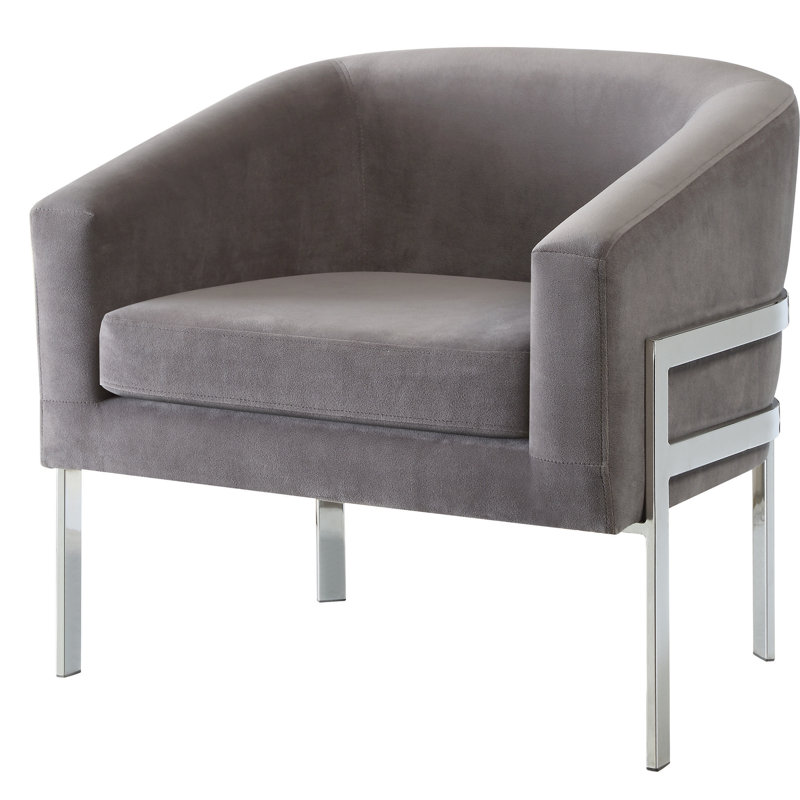 Fauteuil demi-tonneau en velours Abital