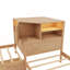 Lit simple en L avec lit gigogne et tiroir en forme de L, lit plateforme en coin bas 3-en-1 avec bureau intégré