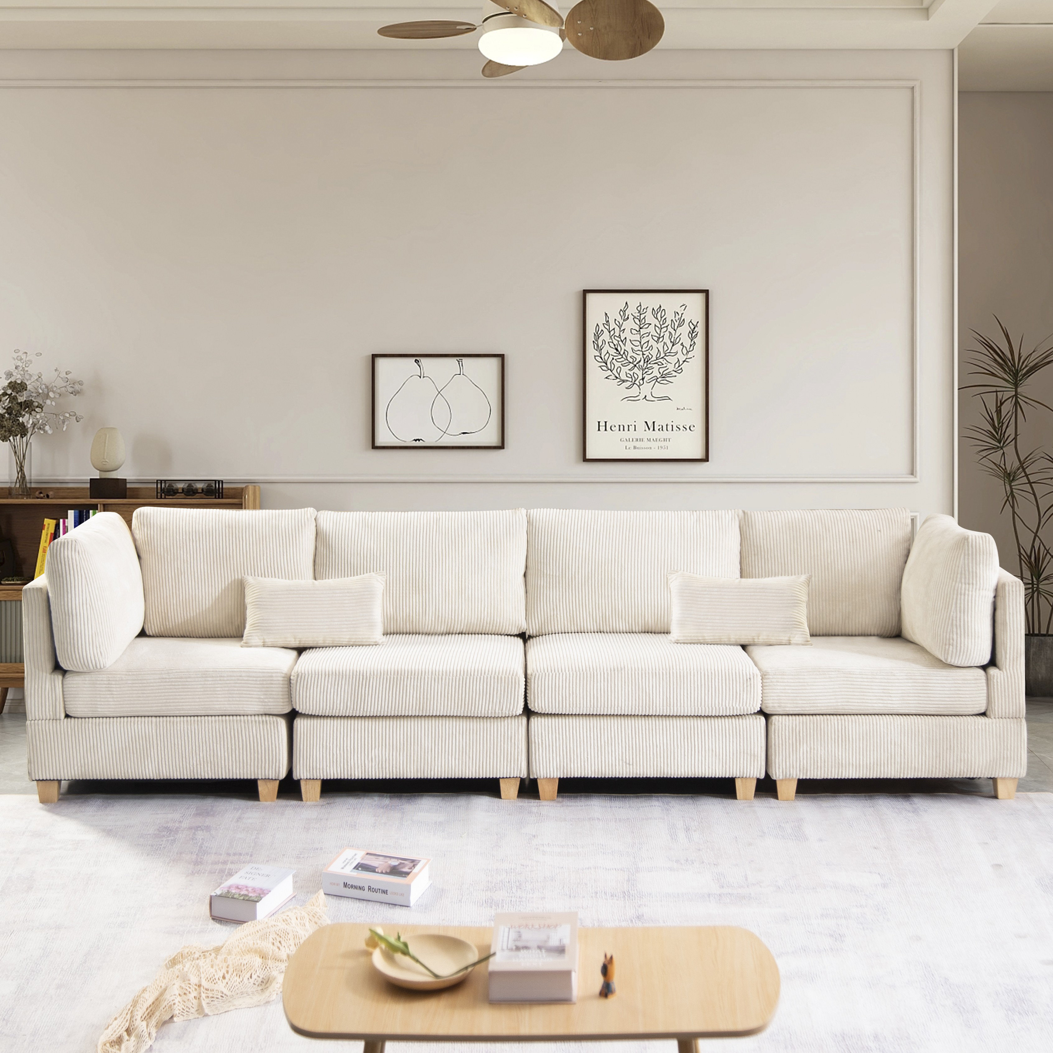 MYINDA Upholstered Corduroy Sectional & Reviews | Wayfair