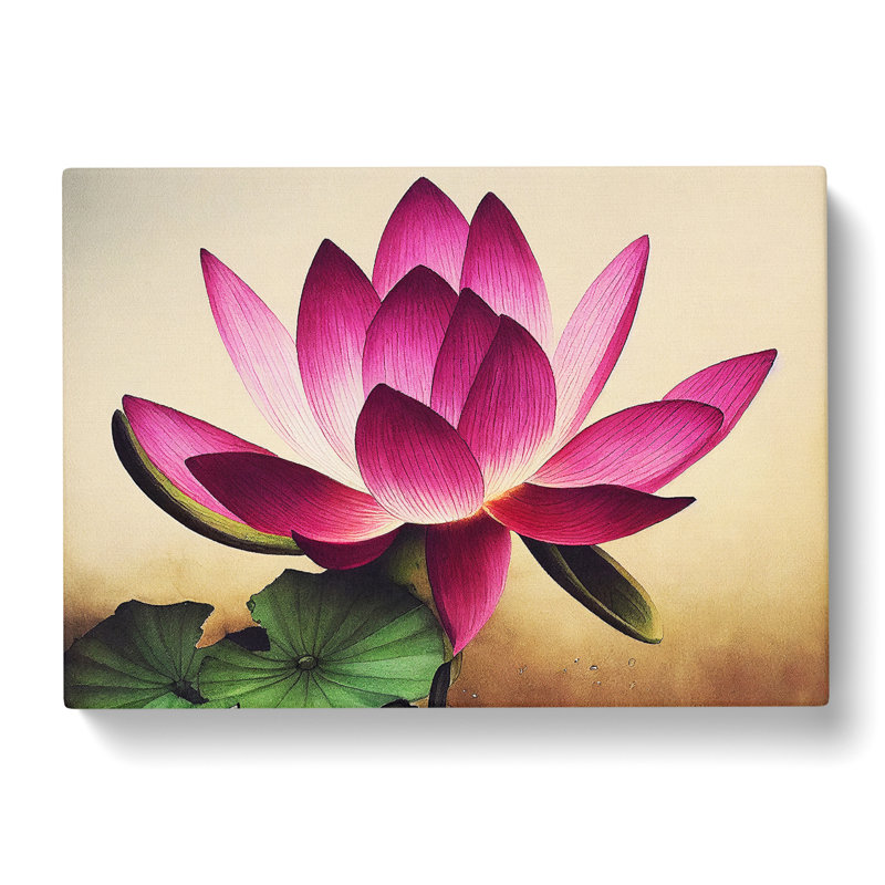 Unique Lotus Flower - Wrapped Canvas, 35cm H x 50cm W x 3cm D