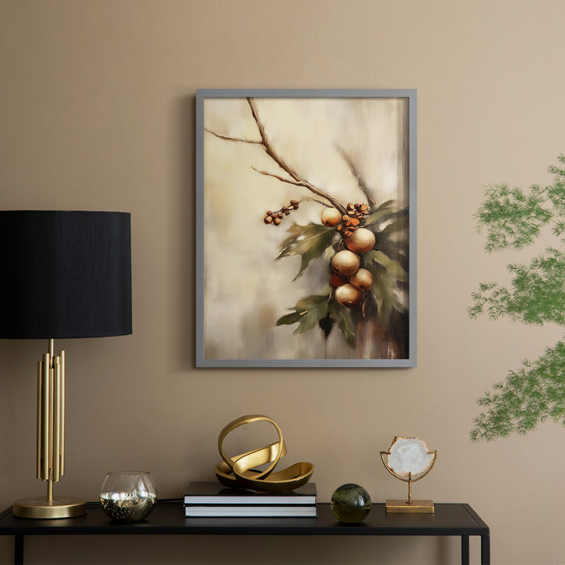 «Christmas Holiday Art», série 2-I, reproduction encadrée - bois massif, Gris, H 21 po x l 17 po