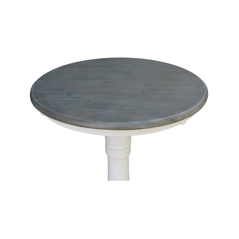 Table de salle à manger Craighead, H 41,9 po x L 30 po x l 30 po, Blanc / gris bruyère