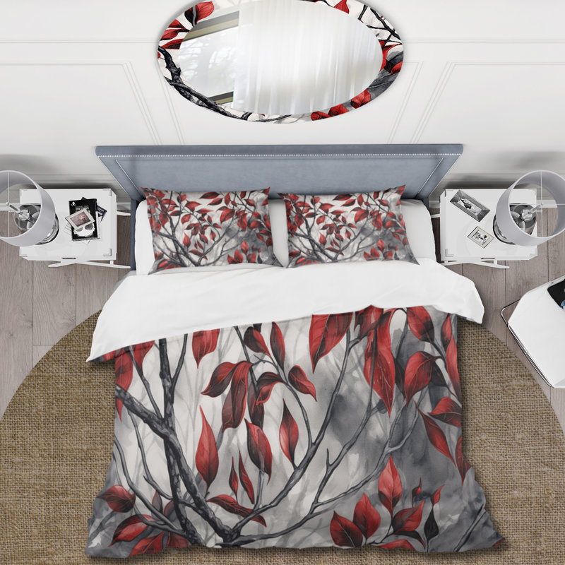 Ensemble de housse de couette en microfibre / polyester , Housse de couette pour grand lit et 2 taies décor