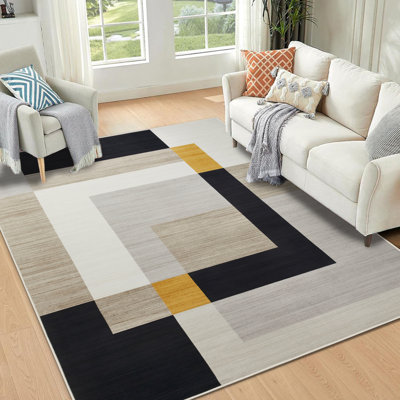 Modern Printed Area Rugs Versatile Plush Design