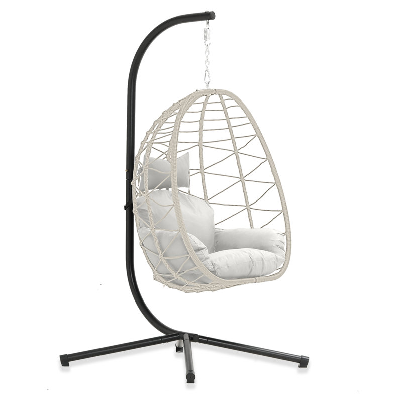 Balancelle de véranda avec support Abida, Beige, Gris clair